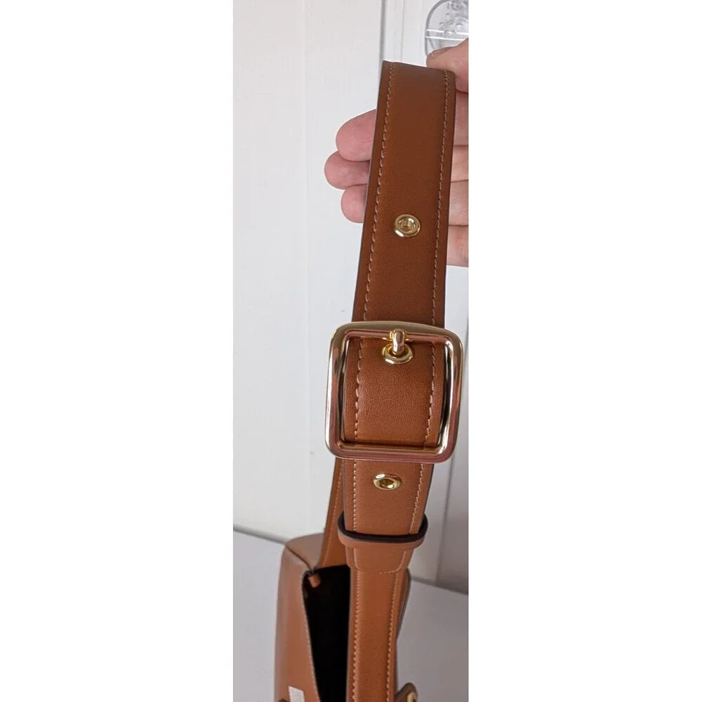 Coach Hadley Smooth Leather Turnlock File Bag - Tan, NWT $325 Retail